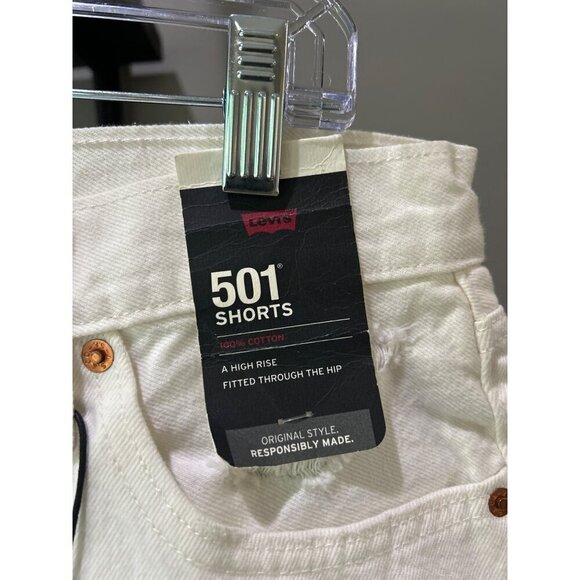 Levi’s Strauss 501 Original Fit High Rise The Clean Finish-White Size 29 - Picture 7 of 8